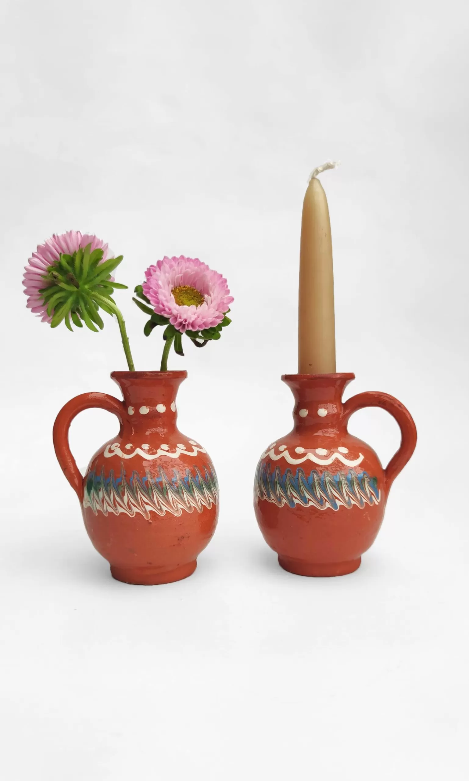 Plümo Ceramic Candlestick Holder - Terracotta^Women Ceramics