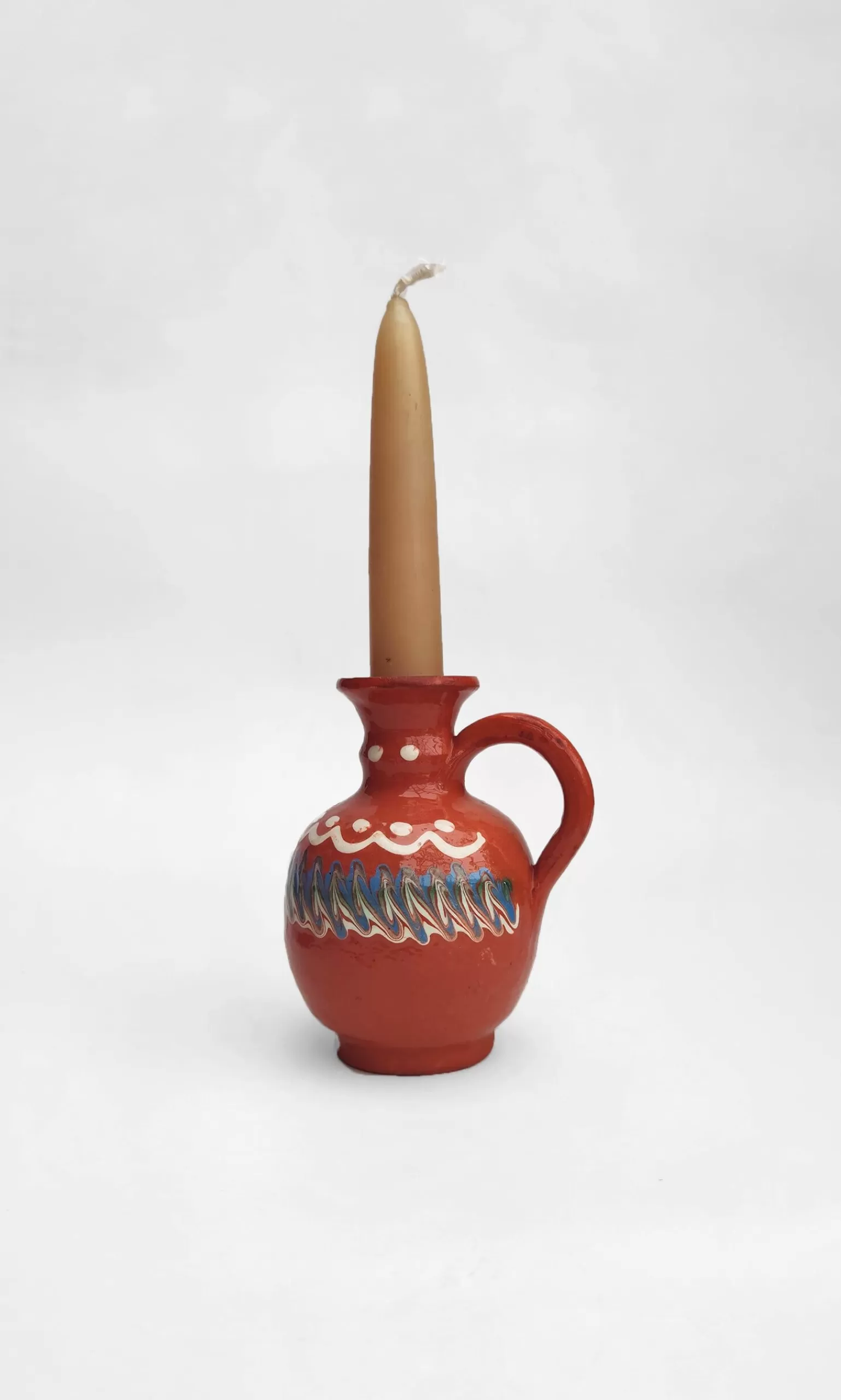 Plümo Ceramic Candlestick Holder - Terracotta^Women Ceramics