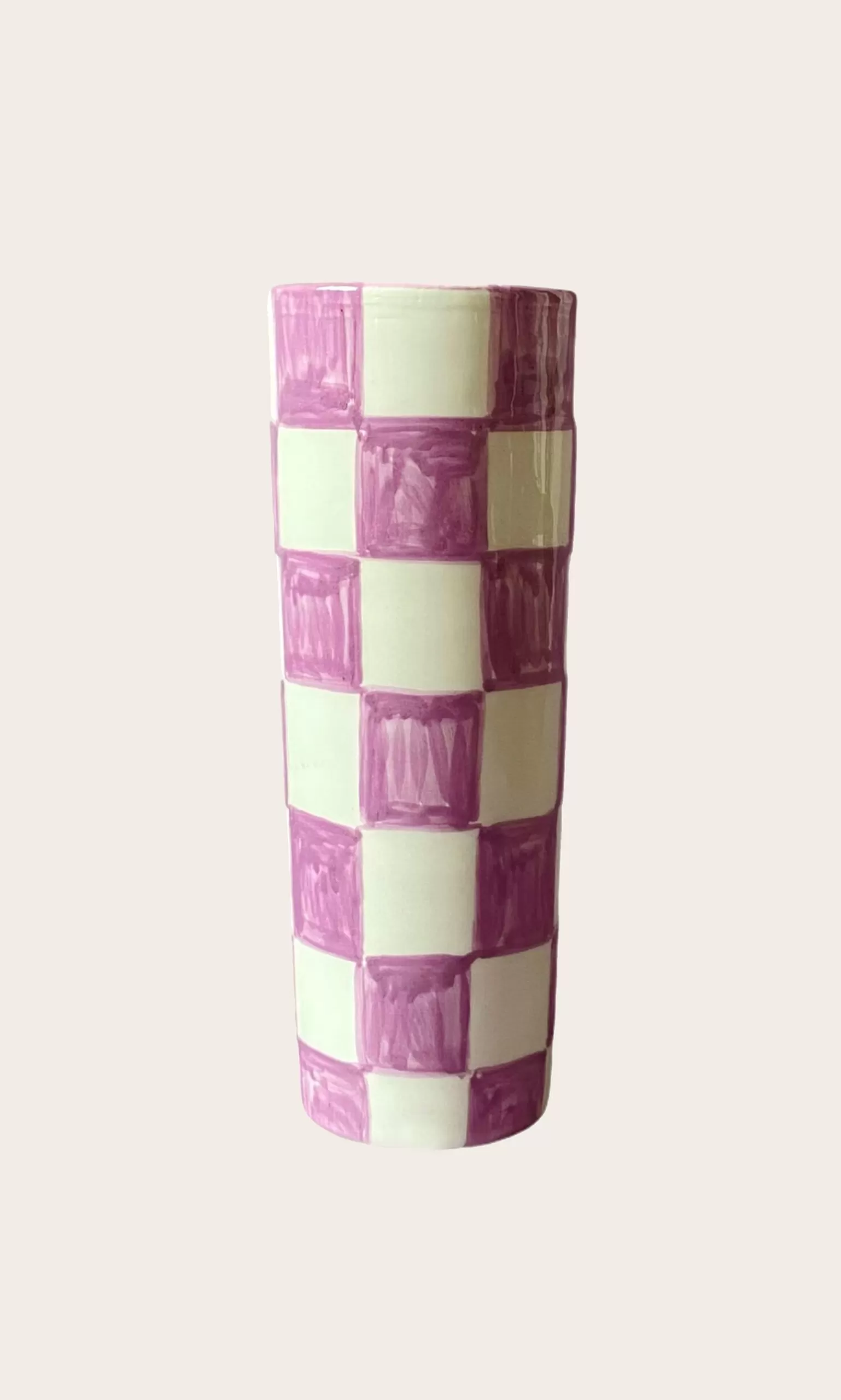 Plümo Checker Vase - Lilac^Women Ceramics