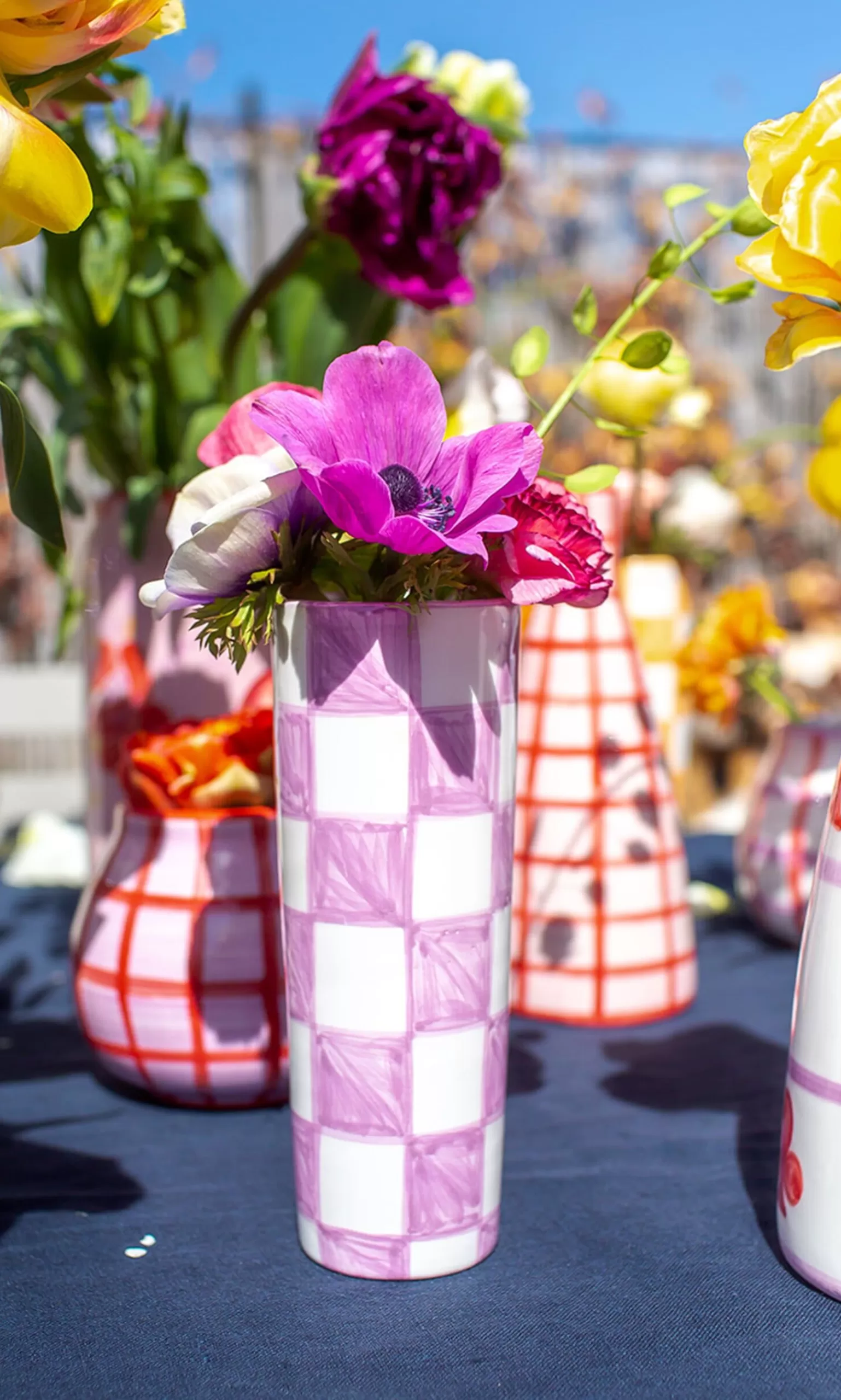 Plümo Checker Vase - Lilac^Women Ceramics