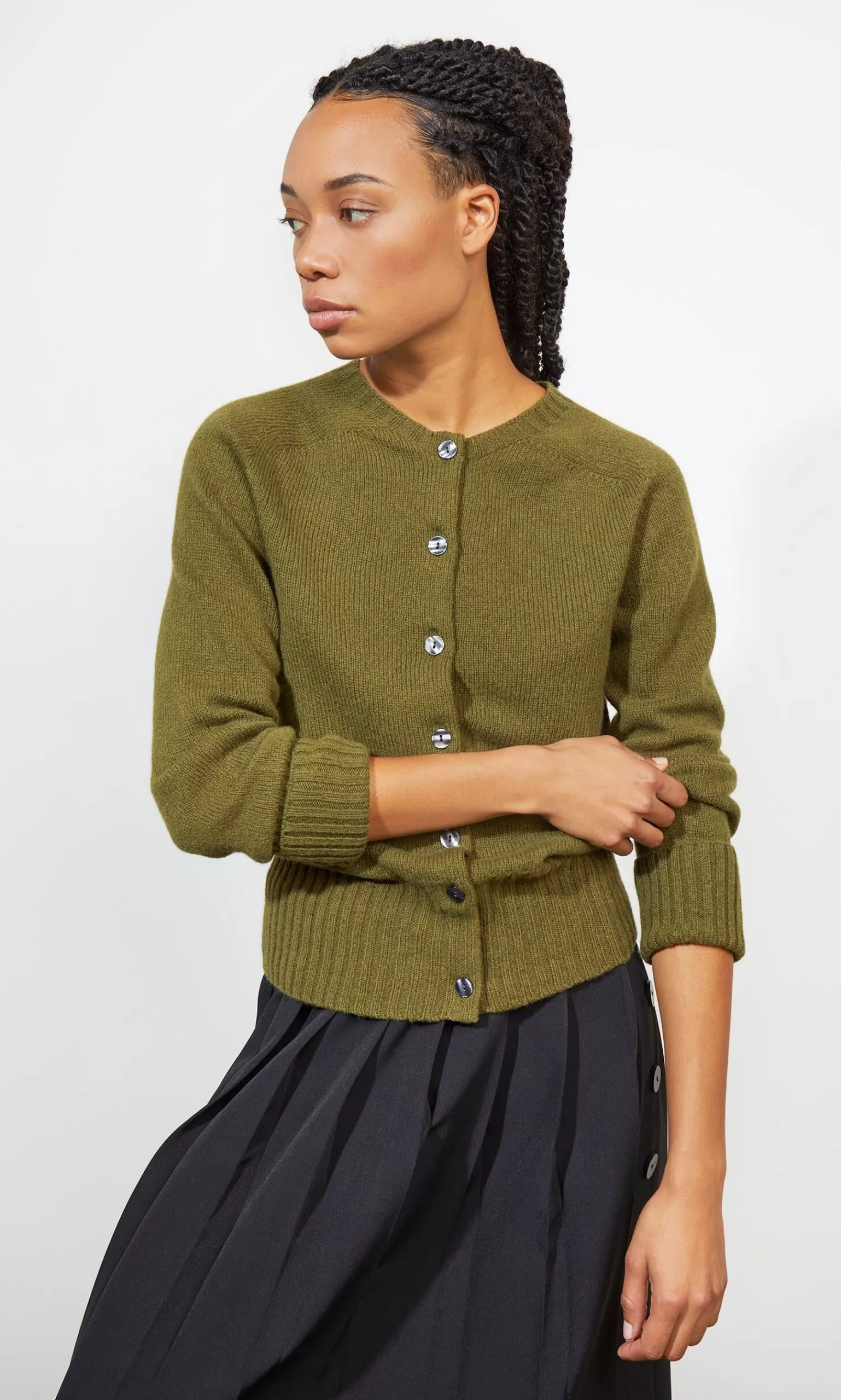 Plümo Studio Derby Cardigan - Green^Women Knitwear