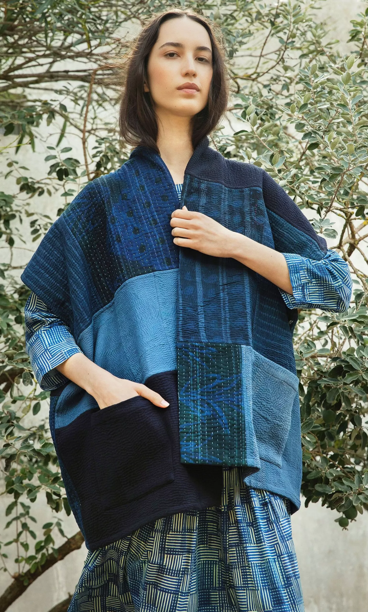 Plümo Indigo Patch Kimono^Women Denim