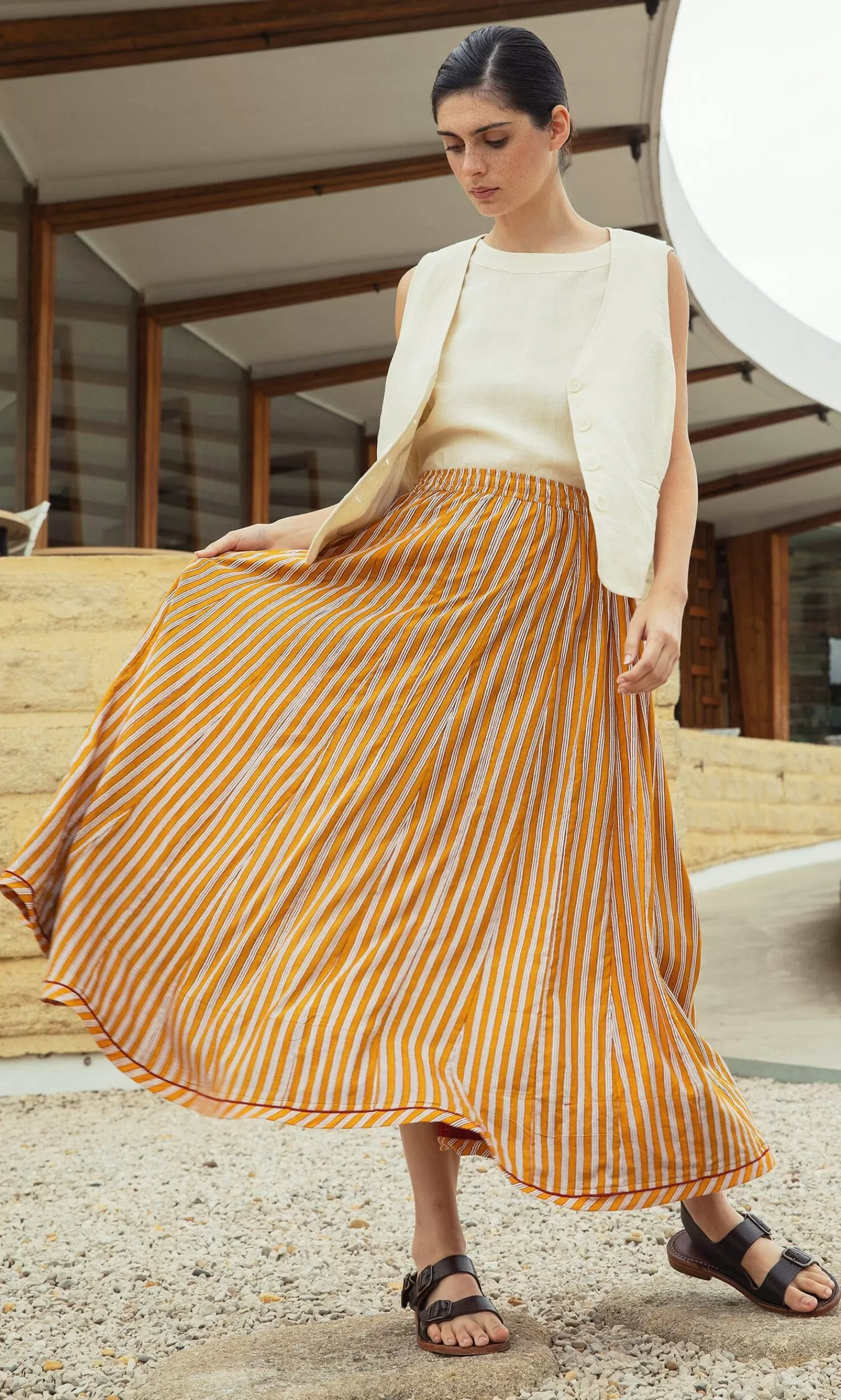 Plümo Mustard Skirt^Women Dresses And Skirts