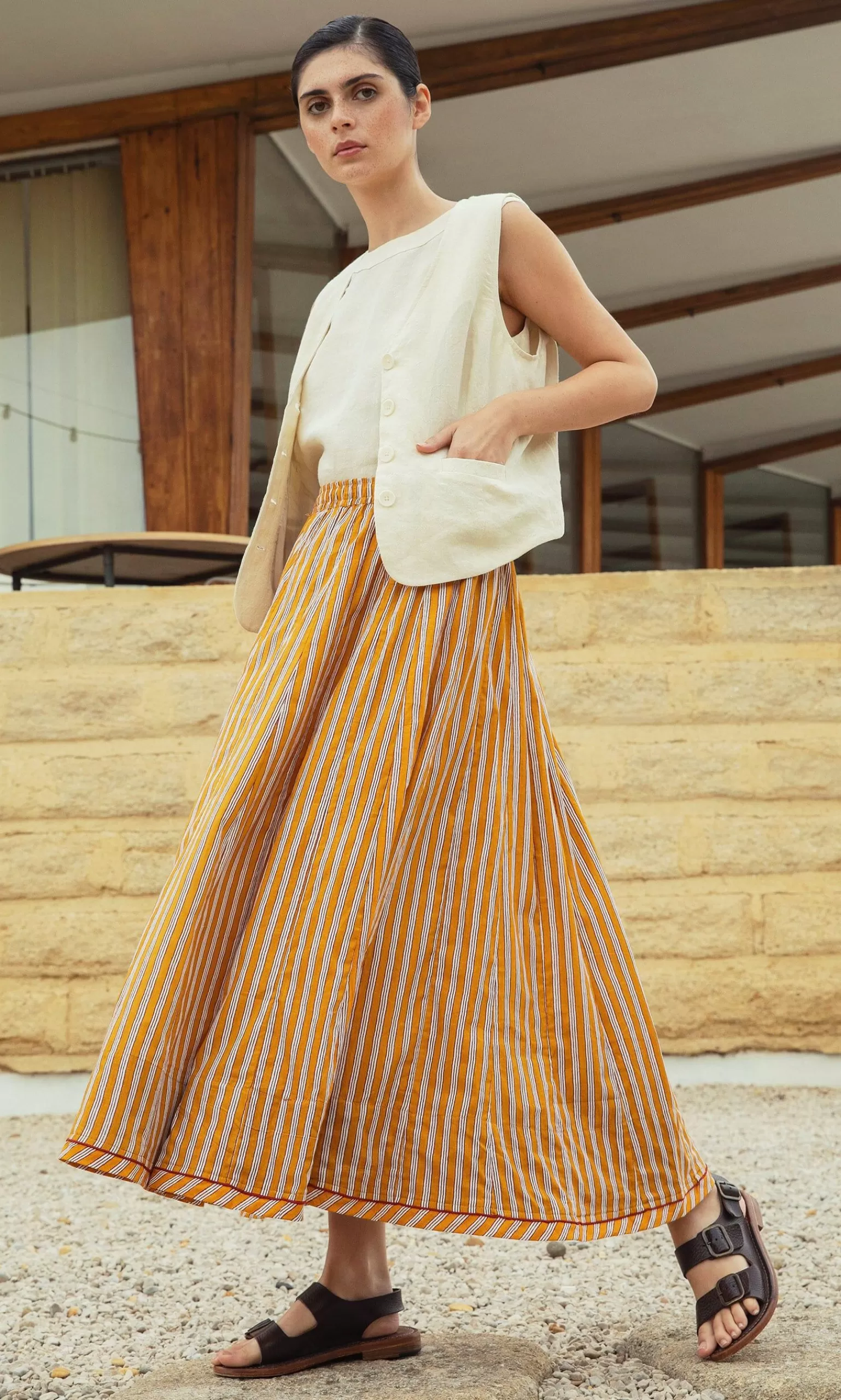 Plümo Mustard Skirt^Women Dresses And Skirts