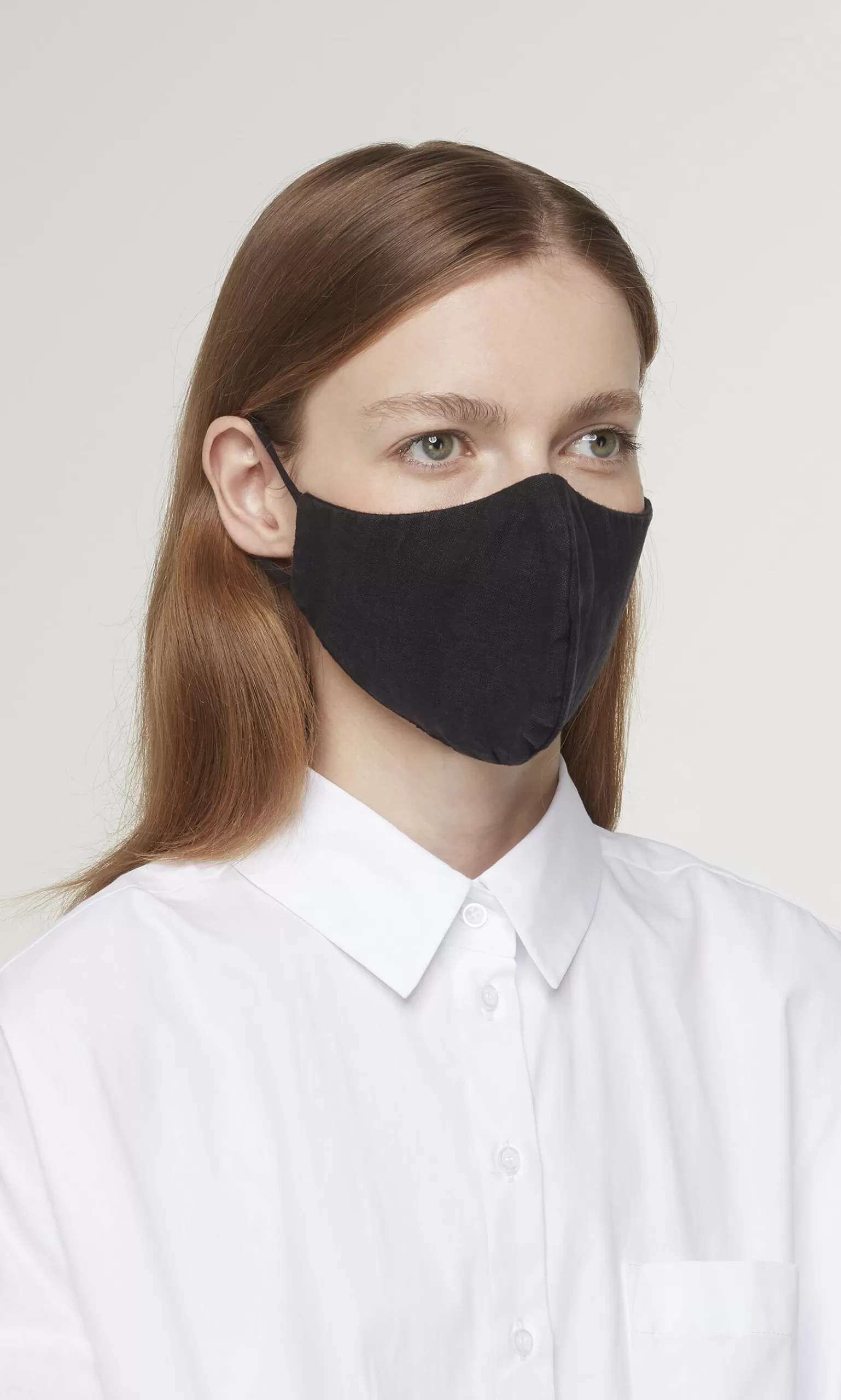 Plümo Organic Linen Mask - Black^Women Reusable Masks