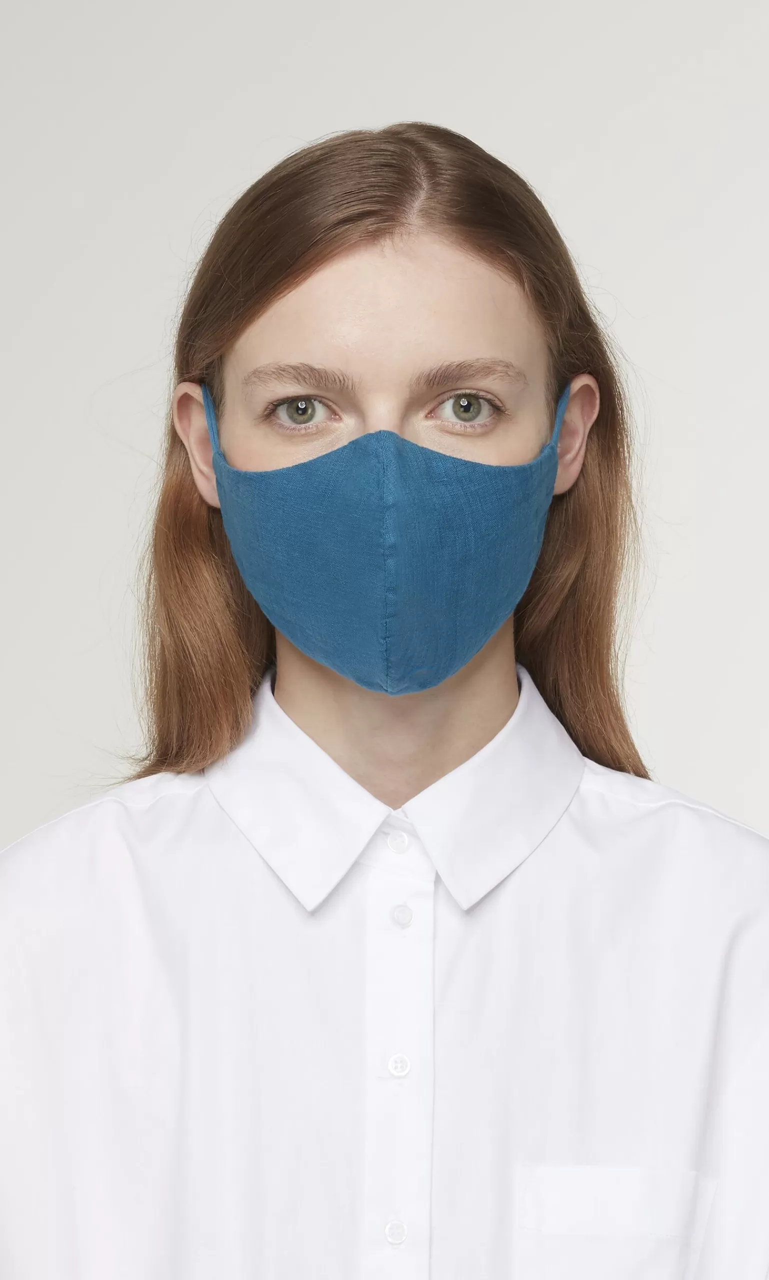 Plümo Organic Linen Mask - Finnish Blue^Women Reusable Masks