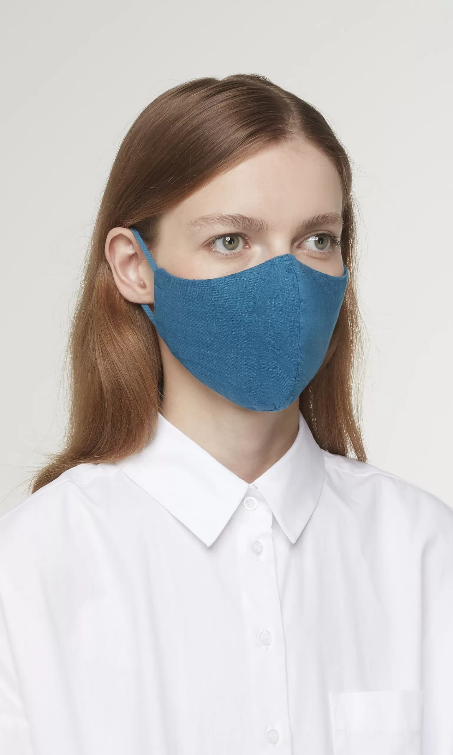 Plümo Organic Linen Mask - Finnish Blue^Women Reusable Masks