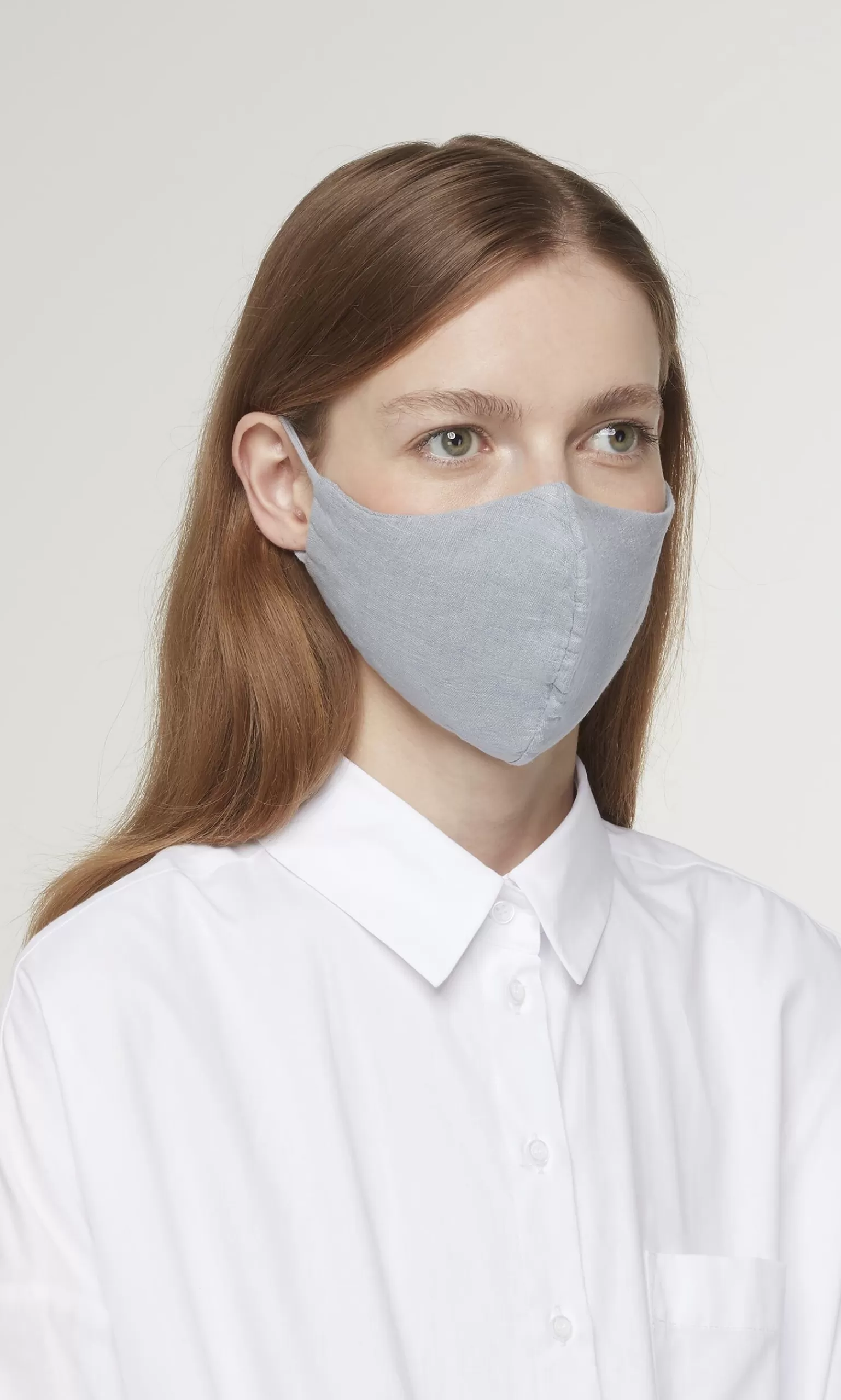 Plümo Organic Linen Mask - Grey Skies^Women Reusable Masks