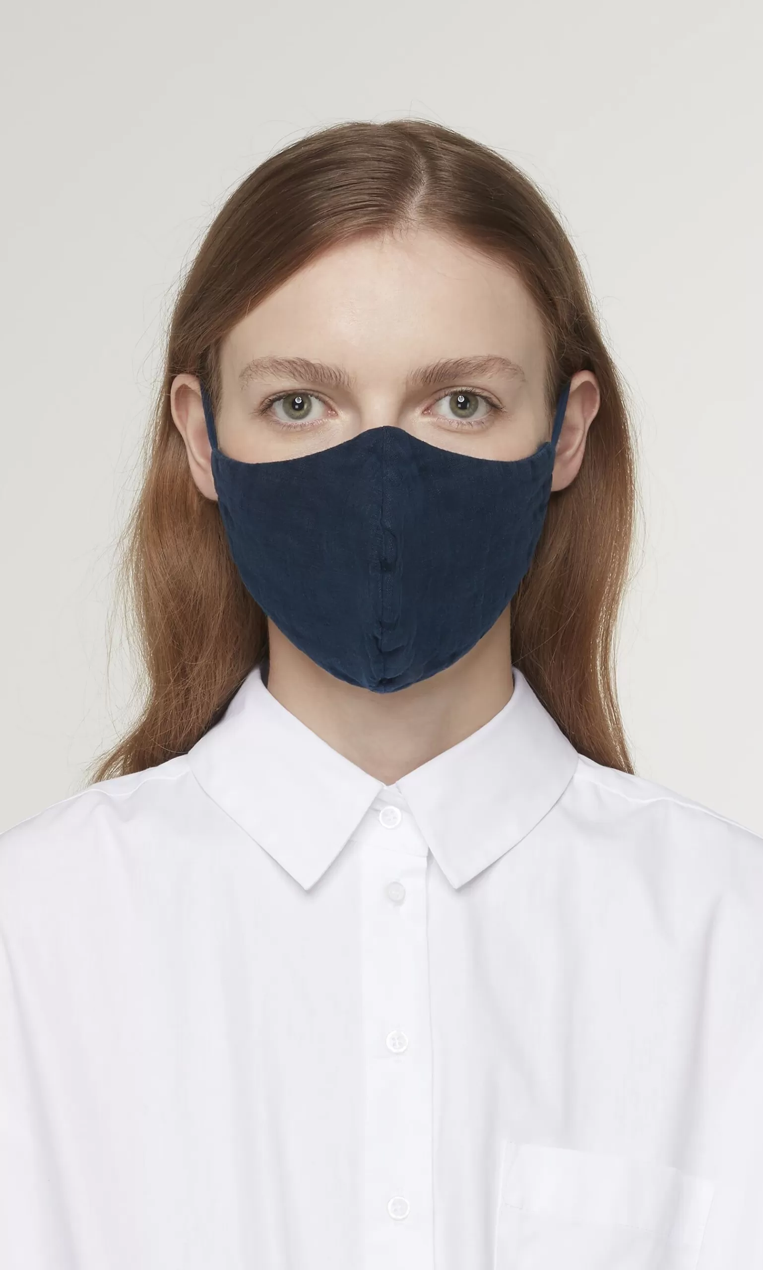 Plümo Organic Linen Mask - Indigo^Women Reusable Masks