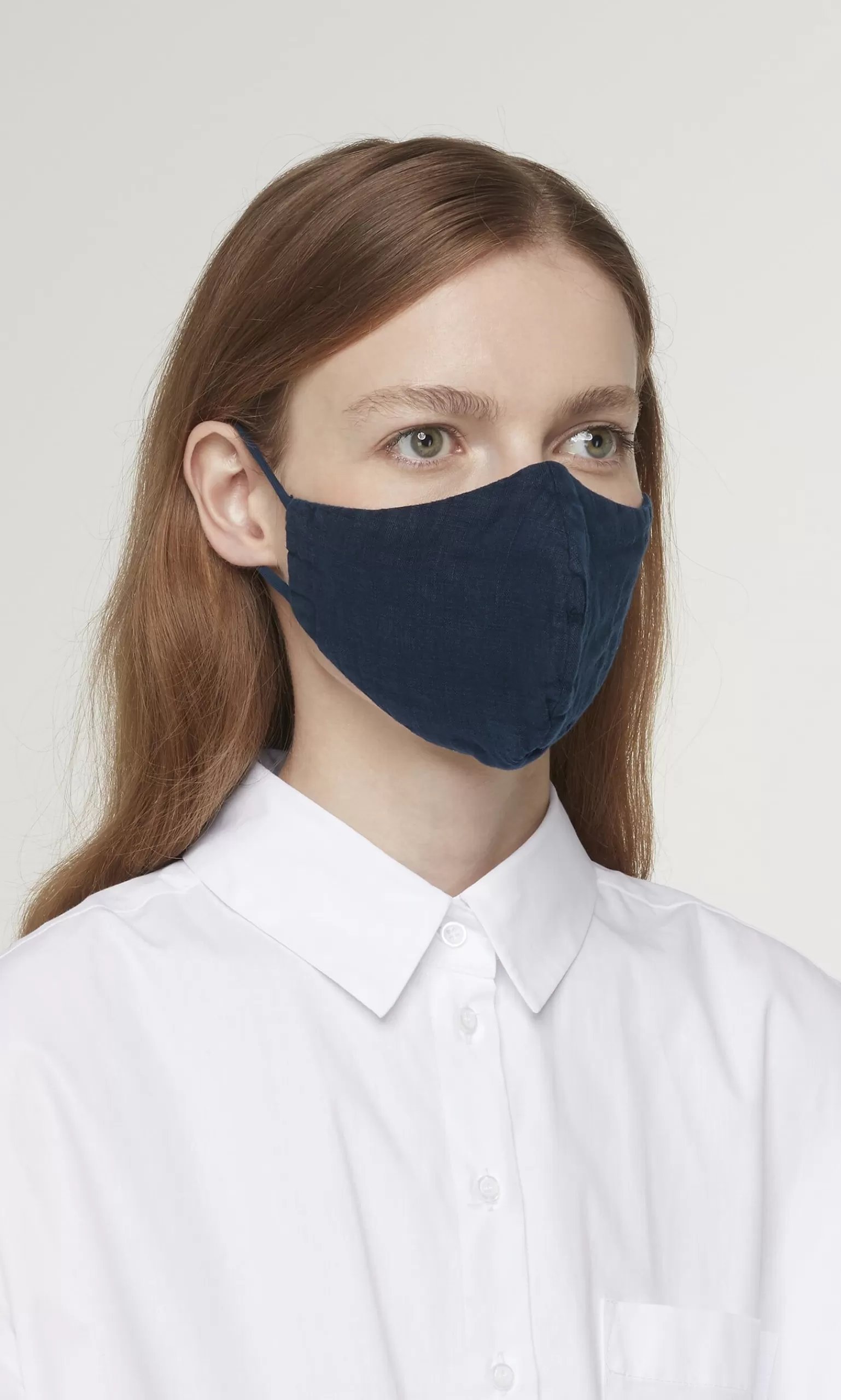 Plümo Organic Linen Mask - Indigo^Women Reusable Masks