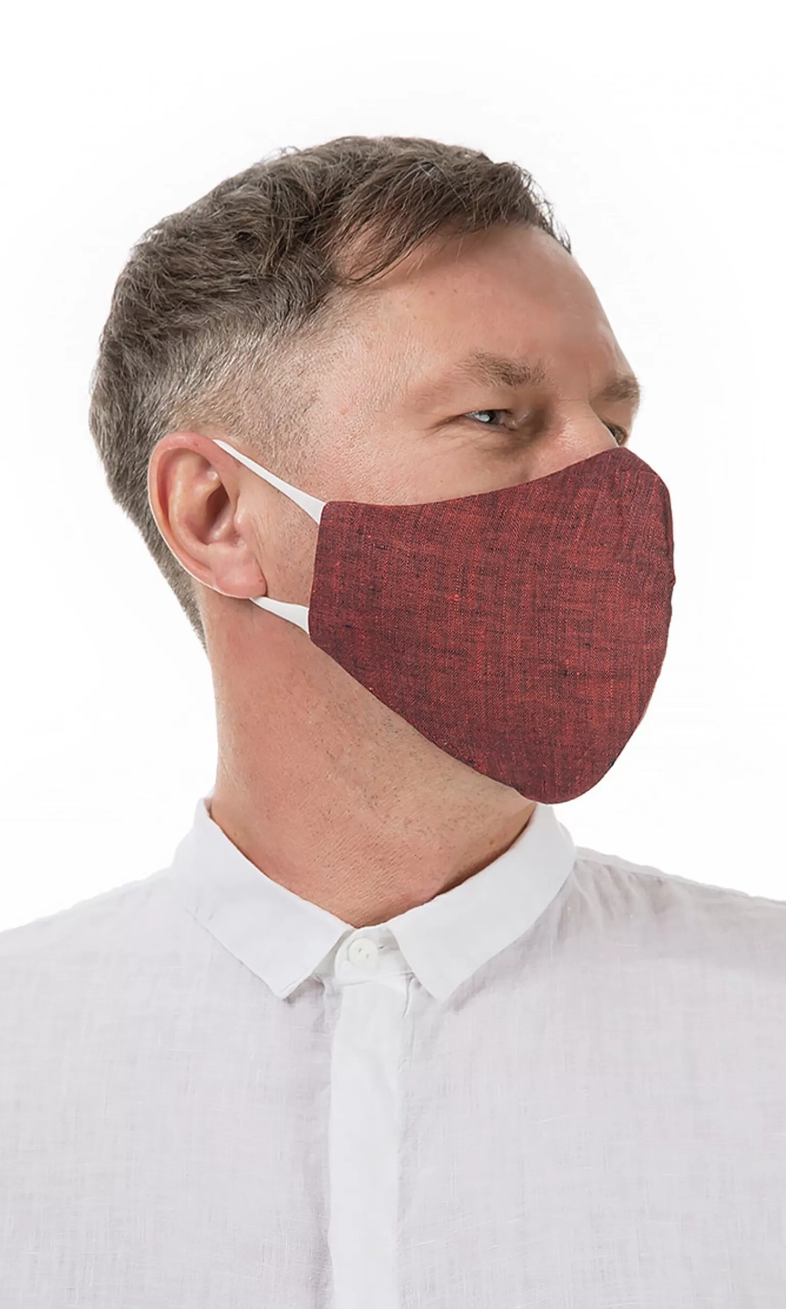 Plümo Organic Linen Mask Men - Rust^Women Reusable Masks