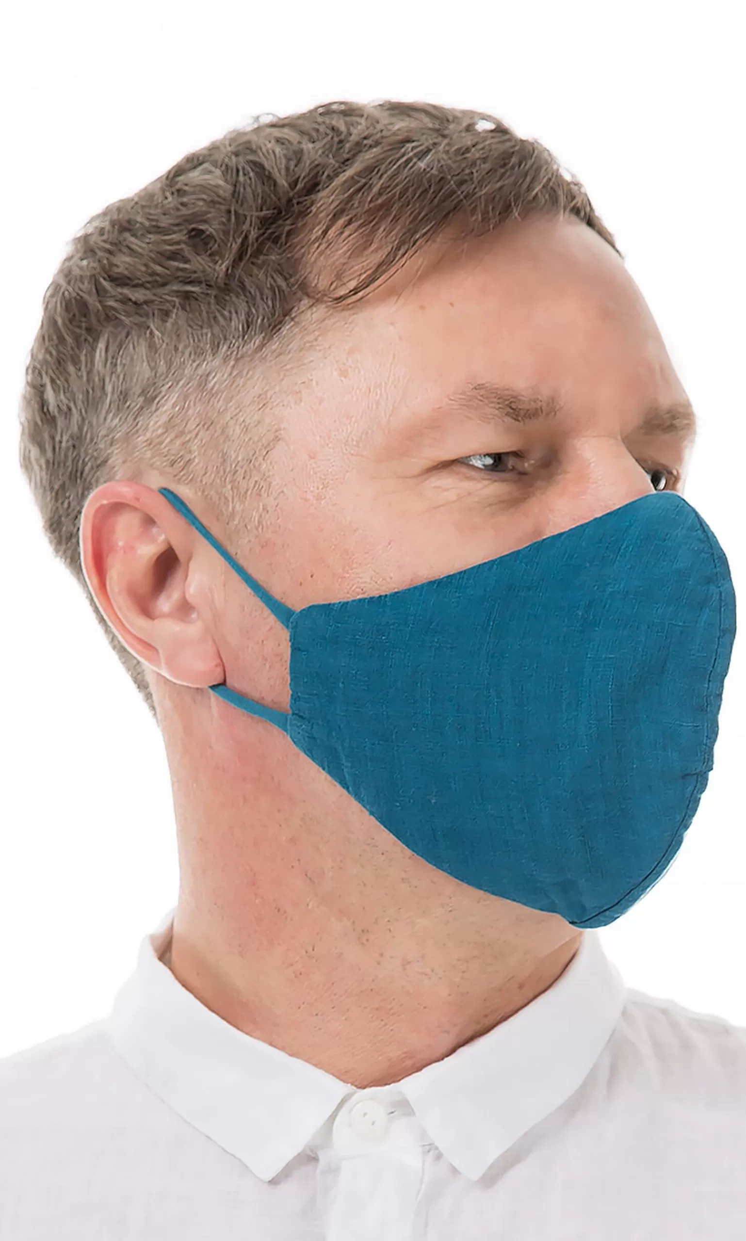 Plümo Organic Linen Mask Men Nordic Blue^Women Reusable Masks