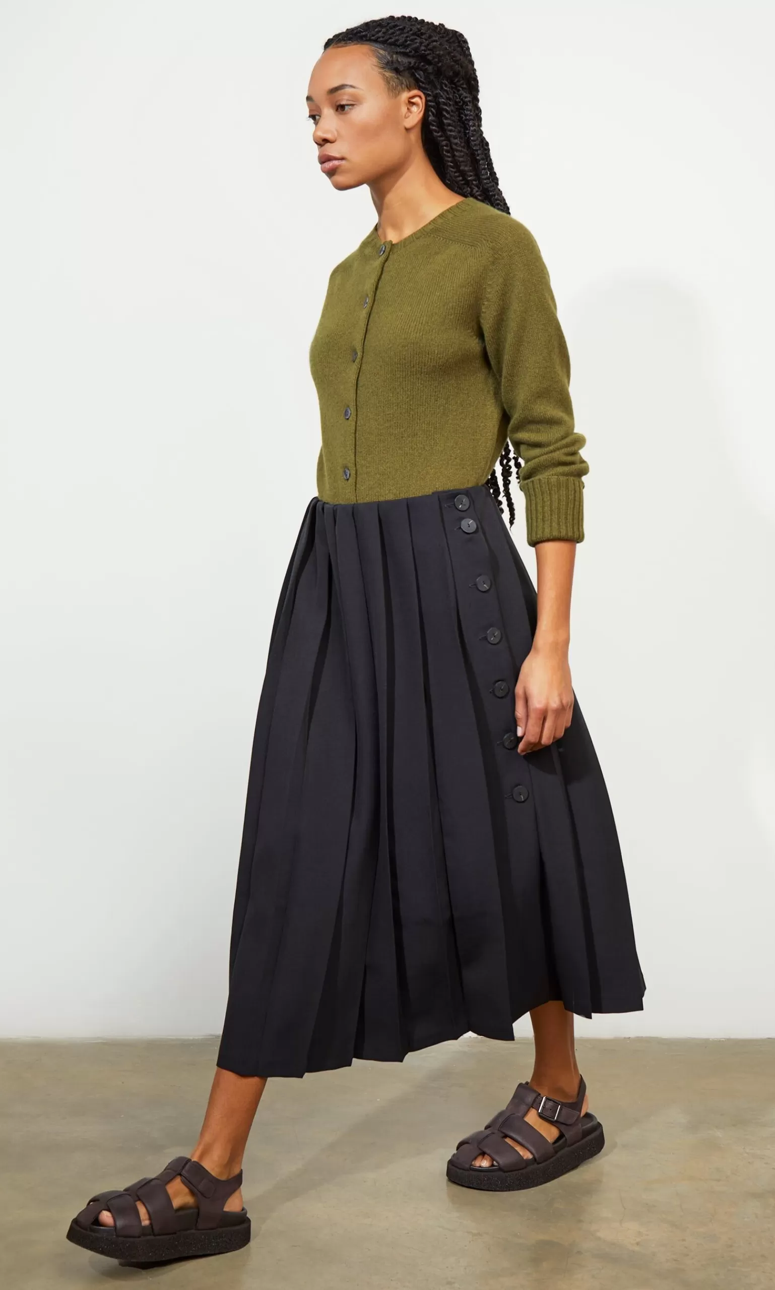 Plümo Studio Pleat & Button Skirt^Women Dresses And Skirts