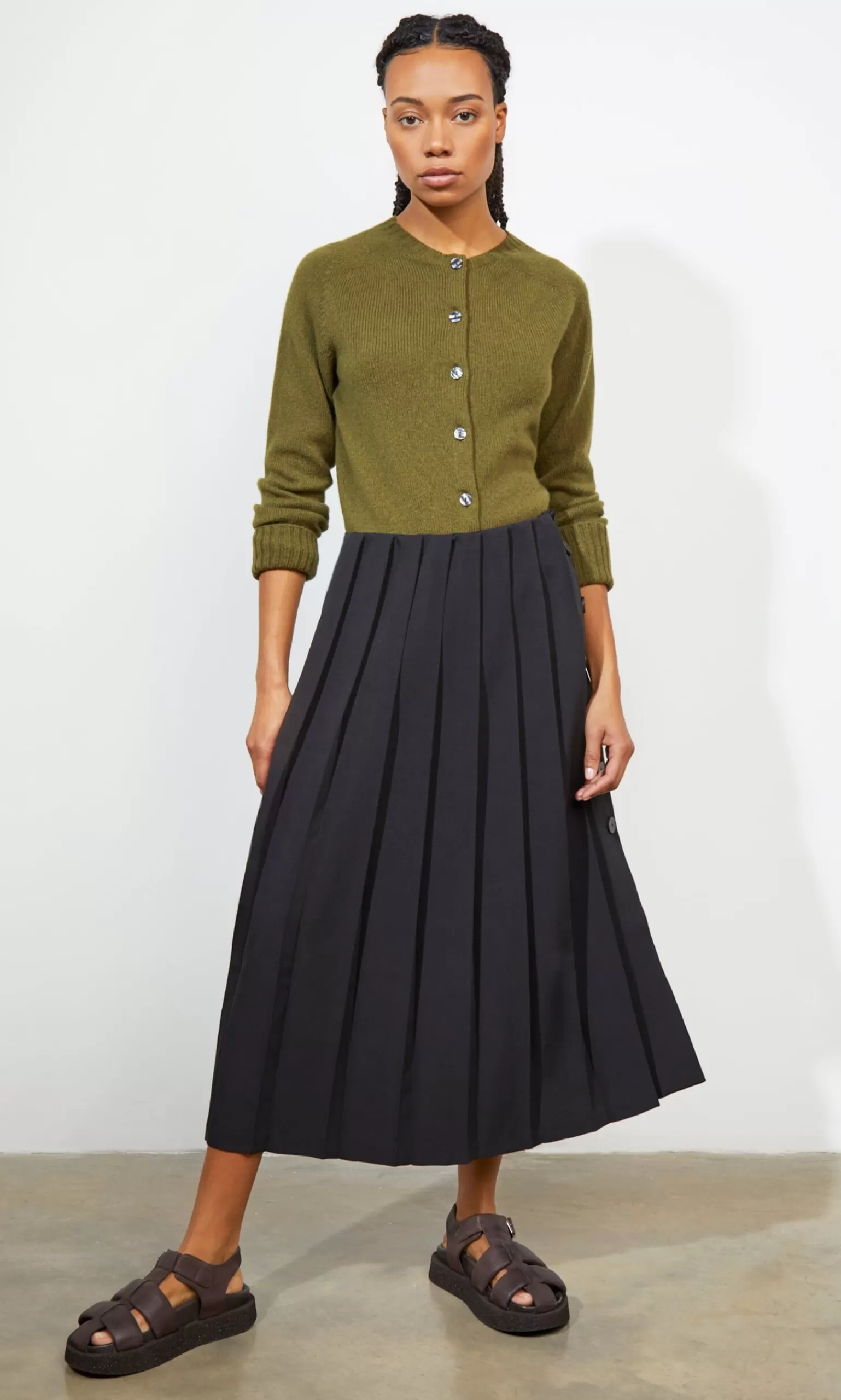 Plümo Studio Pleat & Button Skirt^Women Dresses And Skirts