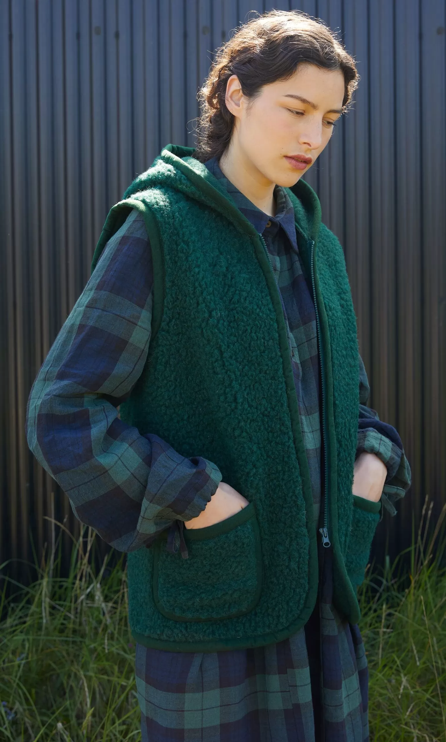 Plümo Wool Gilet - Bottle Green^Women Knitwear