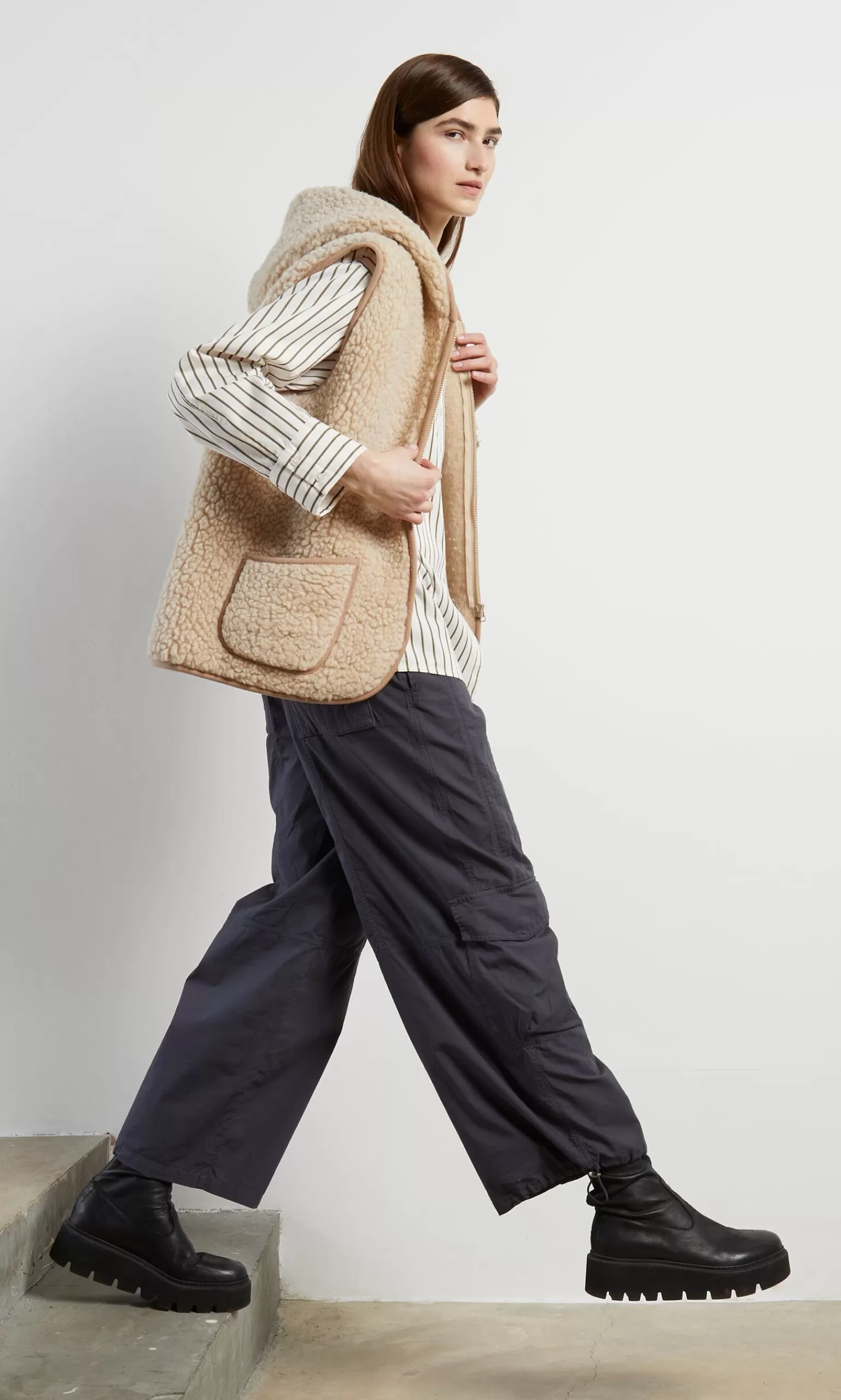 Plümo Wool Gilet - Natural^Women Knitwear